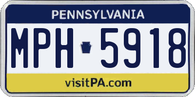 PA license plate MPH5918