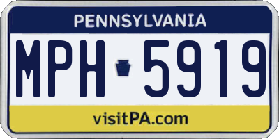 PA license plate MPH5919
