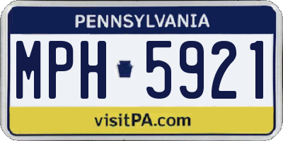 PA license plate MPH5921