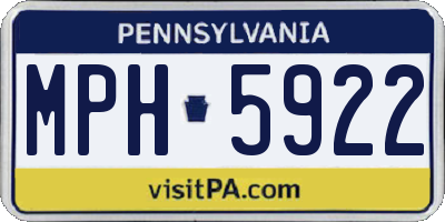 PA license plate MPH5922