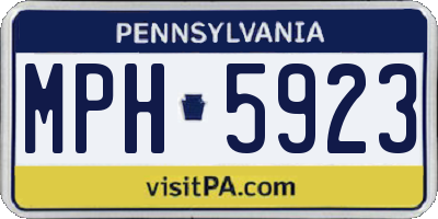 PA license plate MPH5923
