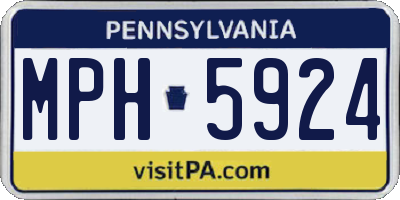 PA license plate MPH5924