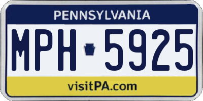 PA license plate MPH5925