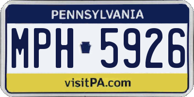 PA license plate MPH5926
