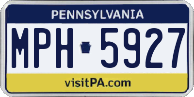 PA license plate MPH5927