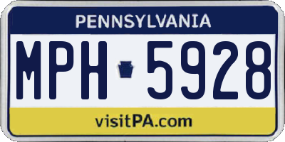 PA license plate MPH5928