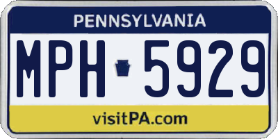 PA license plate MPH5929