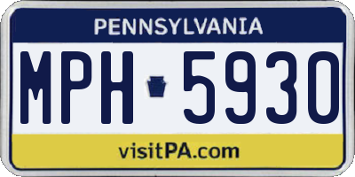 PA license plate MPH5930