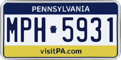PA license plate MPH5931