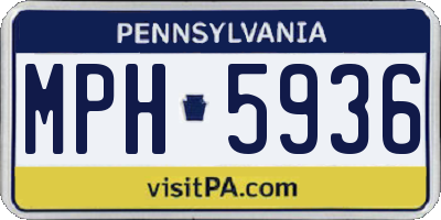 PA license plate MPH5936