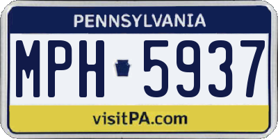 PA license plate MPH5937