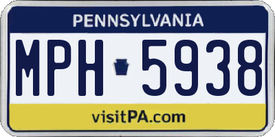 PA license plate MPH5938
