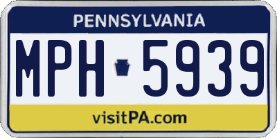 PA license plate MPH5939