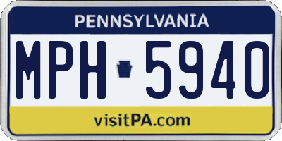 PA license plate MPH5940