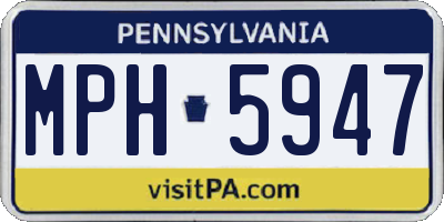 PA license plate MPH5947
