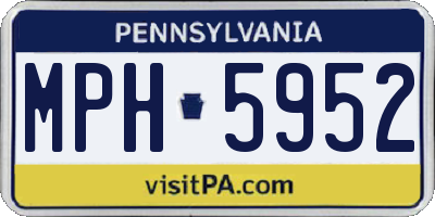 PA license plate MPH5952