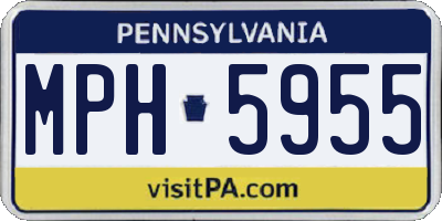 PA license plate MPH5955