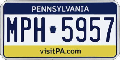 PA license plate MPH5957