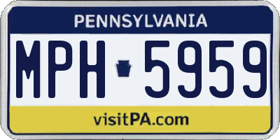 PA license plate MPH5959