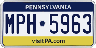 PA license plate MPH5963