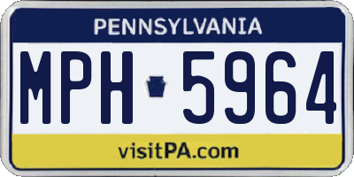 PA license plate MPH5964