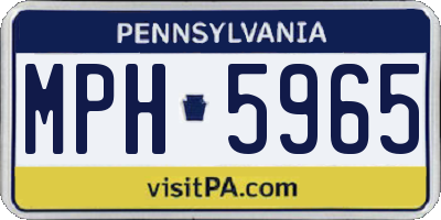 PA license plate MPH5965