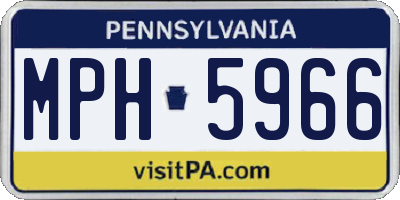 PA license plate MPH5966