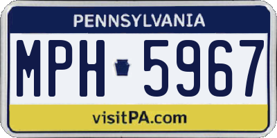 PA license plate MPH5967