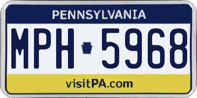 PA license plate MPH5968