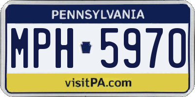 PA license plate MPH5970
