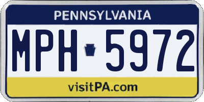 PA license plate MPH5972