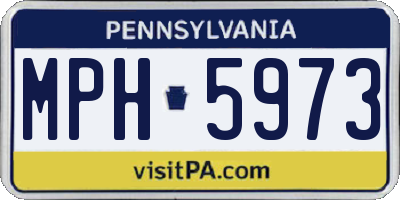 PA license plate MPH5973