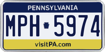 PA license plate MPH5974