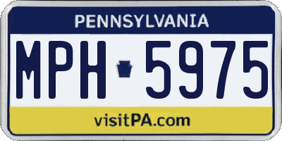 PA license plate MPH5975