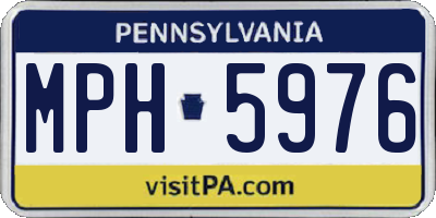 PA license plate MPH5976