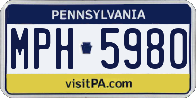 PA license plate MPH5980