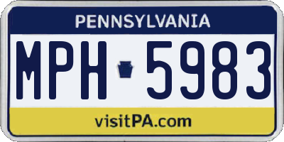 PA license plate MPH5983