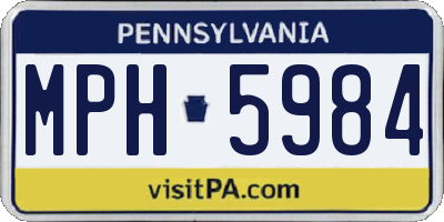 PA license plate MPH5984