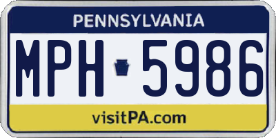 PA license plate MPH5986