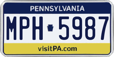 PA license plate MPH5987