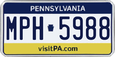 PA license plate MPH5988