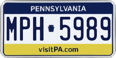 PA license plate MPH5989