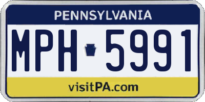 PA license plate MPH5991