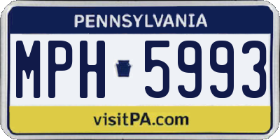 PA license plate MPH5993