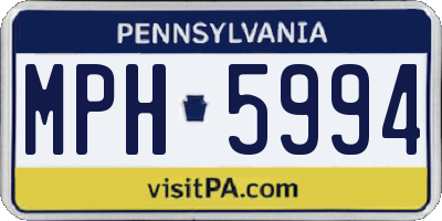 PA license plate MPH5994