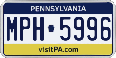 PA license plate MPH5996