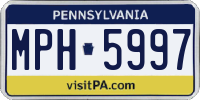 PA license plate MPH5997