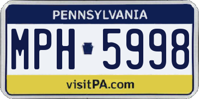 PA license plate MPH5998
