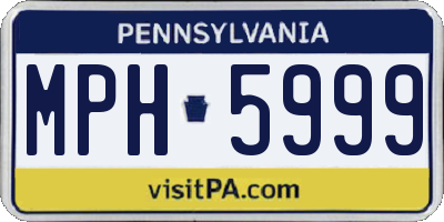 PA license plate MPH5999
