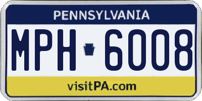 PA license plate MPH6008